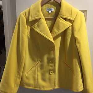 Winter weight yellow lined blazer